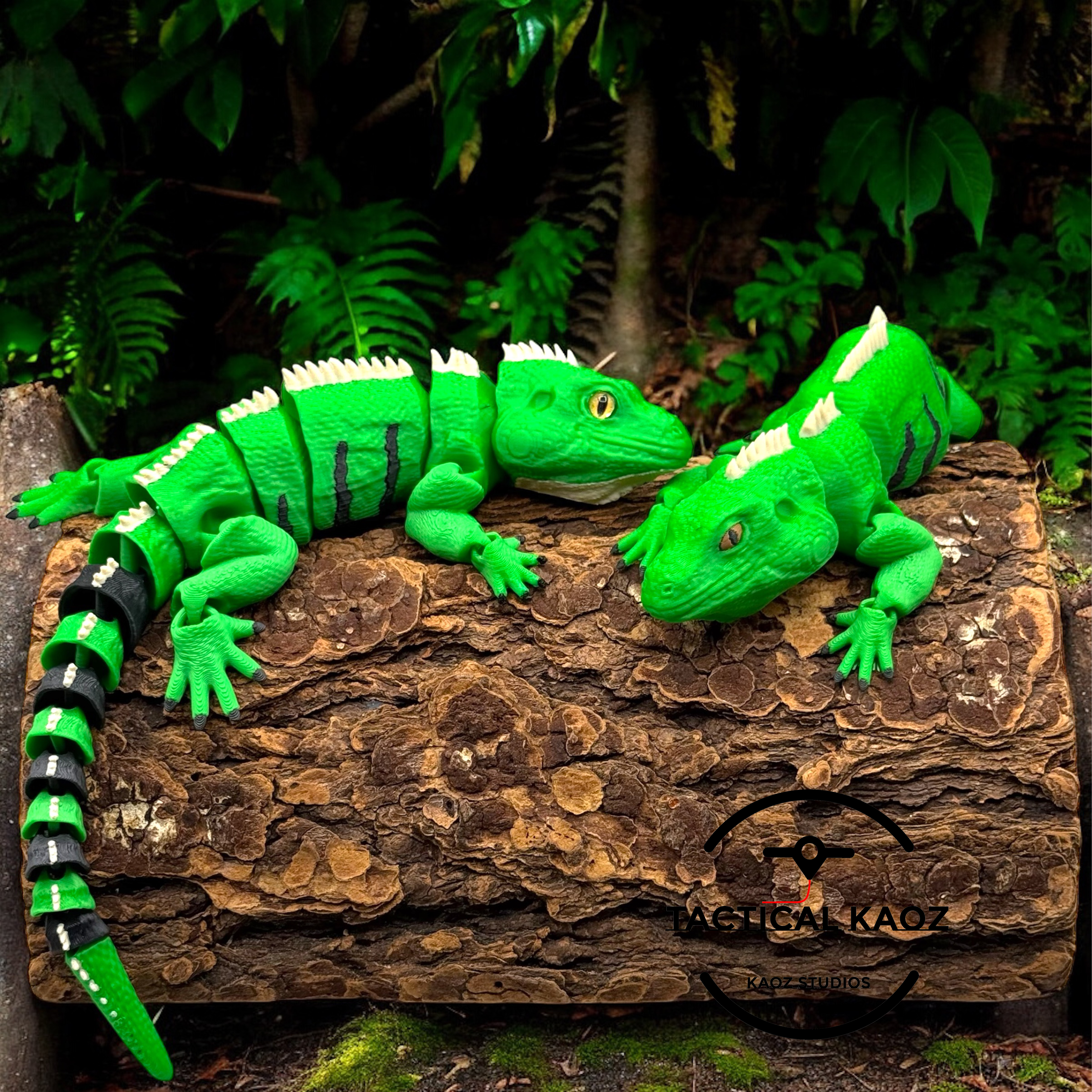 Articulated Iguana | Pre-Painted + Optional 6mm Glass Eye Version